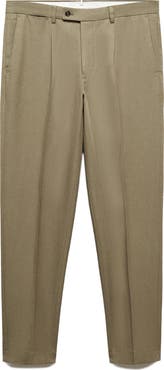 MANGO Slim Fit Pleated Suit Pants