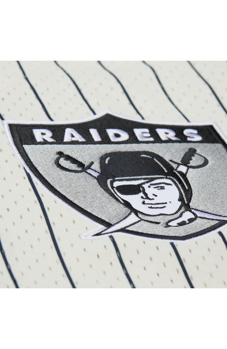 Mitchell & Ness Men's Mitchell & Ness  Cream Las Vegas Raiders Final Seconds Vintage Logo Mesh Button-Up Shirt, Alternate, color, 
