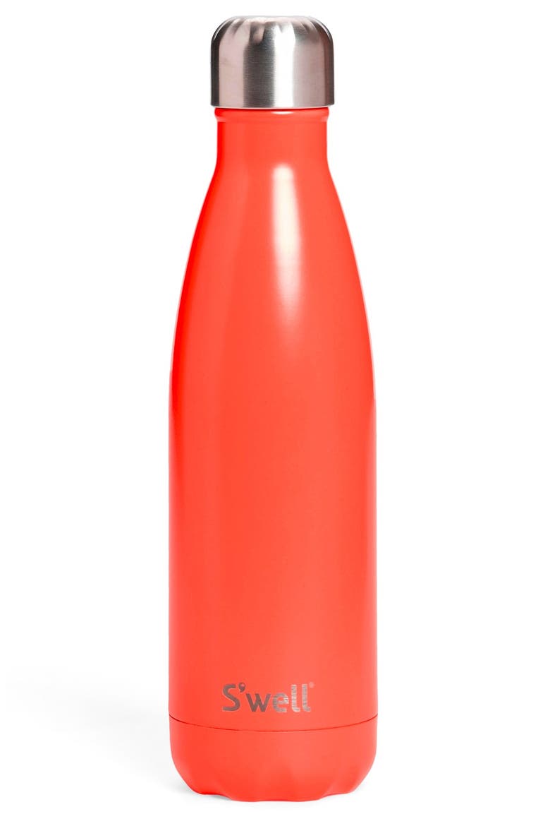 'Birds of Paradise' Insulated Stainless Steel Water Bottle, Main, color, BIRDS OF PARADISE