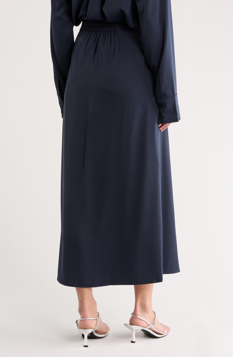 Splendid Satin Midi Skirt, Alternate, color, Navy Blue