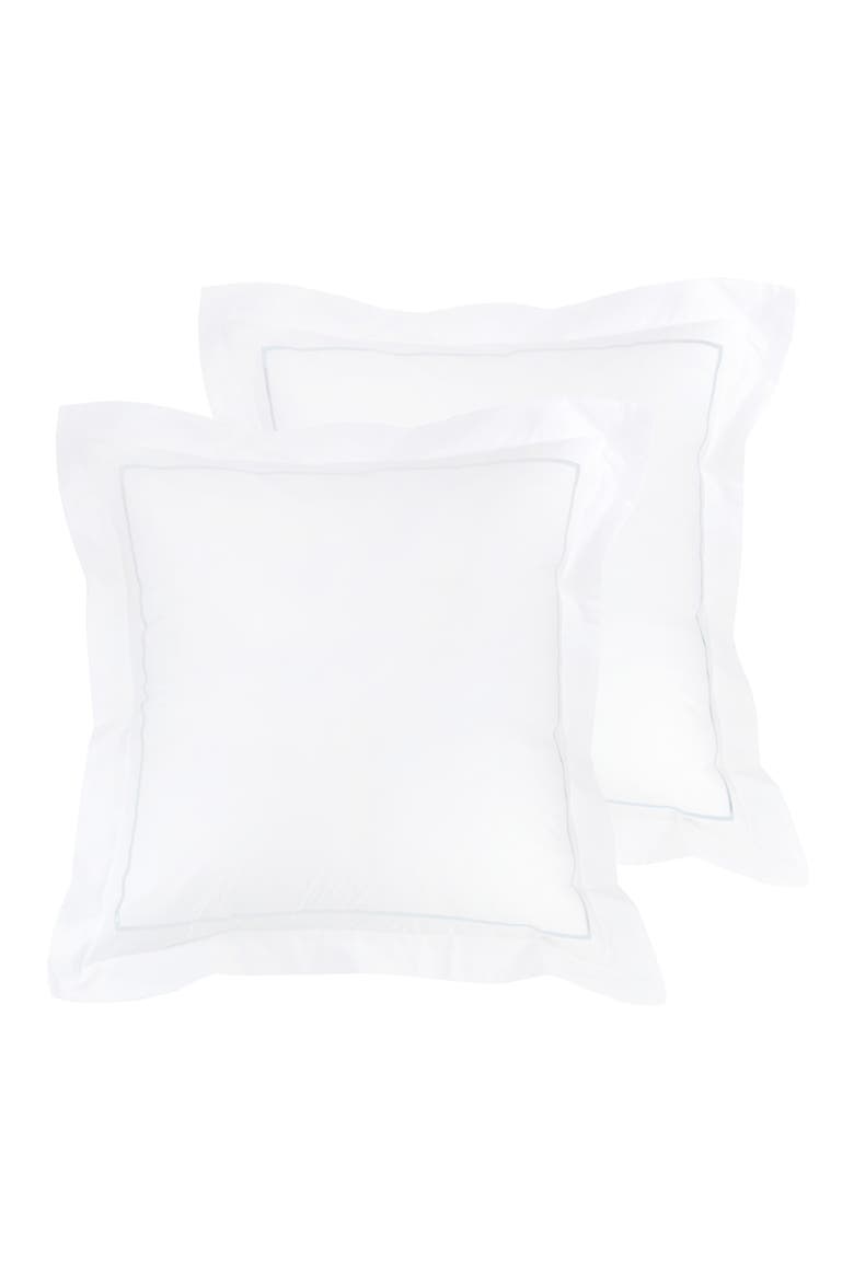 Set of 2 Single Embroidered Line 300 Thread Count 100% Cotton Euro Shams, Main, color, WHITE