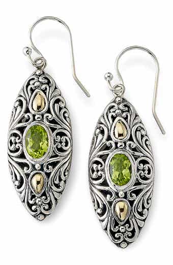 SAMUEL B. Two-Tone Marquis Drop Earrings