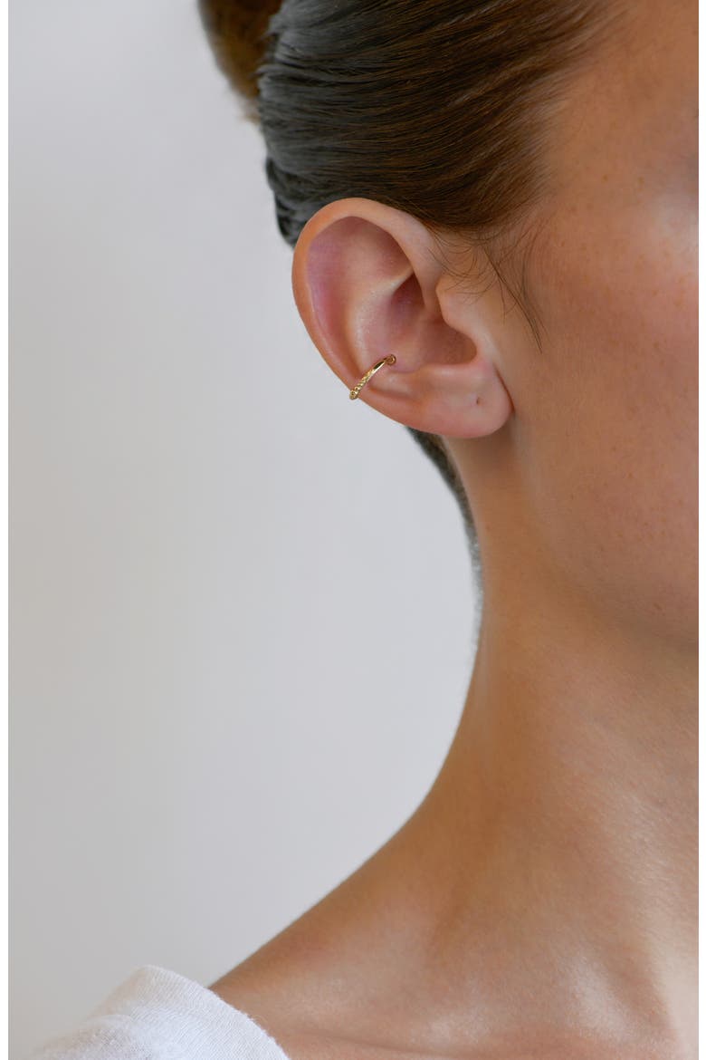 Dew Drop Diamond Ear Cuff, Alternate, color, YELLOW GOLD