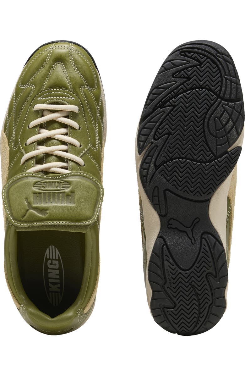 PUMA King Indoor Mix Soccer Sneaker, Alternate, color, Olive Green/ Light Straw