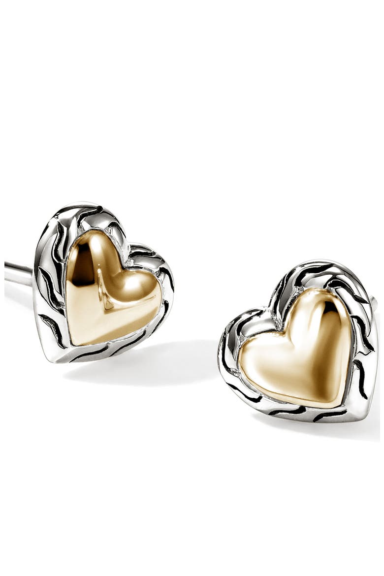 Essentials Heart Stud Earrings, Alternate, color, SILVER