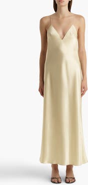 Khaite Taja Silk Satin Slipdress