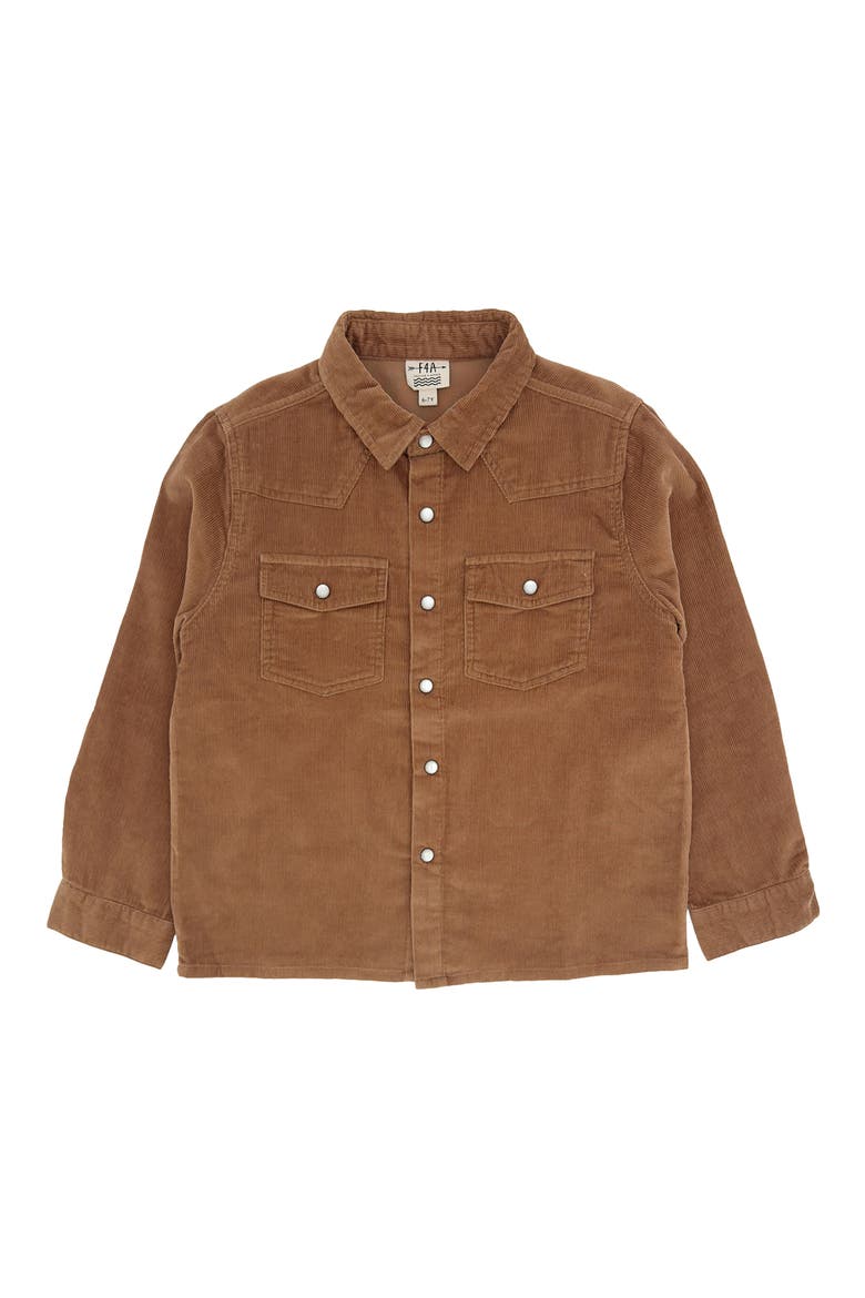 Kids' Frontier Cotton Corduroy Snap-Up Western Overshirt, Main, color, SADDLE
