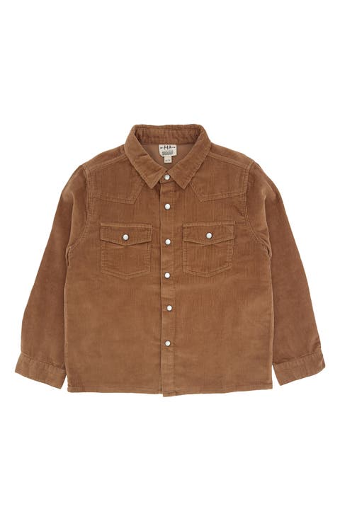 Kids' Frontier Cotton Corduroy Snap-Up Western Overshirt