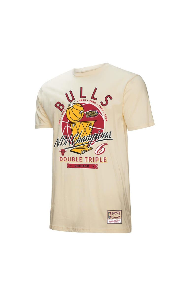 Mitchell & Ness Men's Mitchell & Ness Cream Chicago Bulls Hardwood Classics Champions Vintage T-Shirt, Alternate, color, 