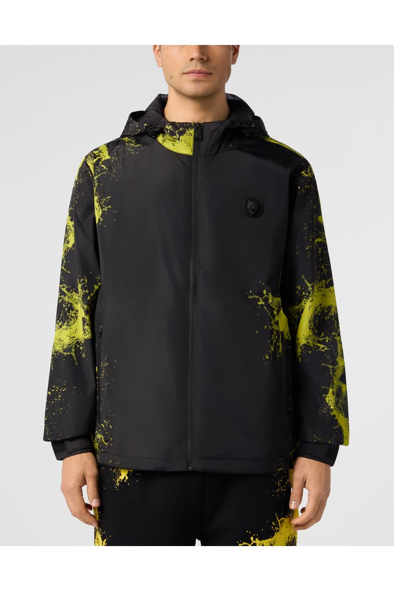 Windbreaker Jacket Splash Men, Main, color, black