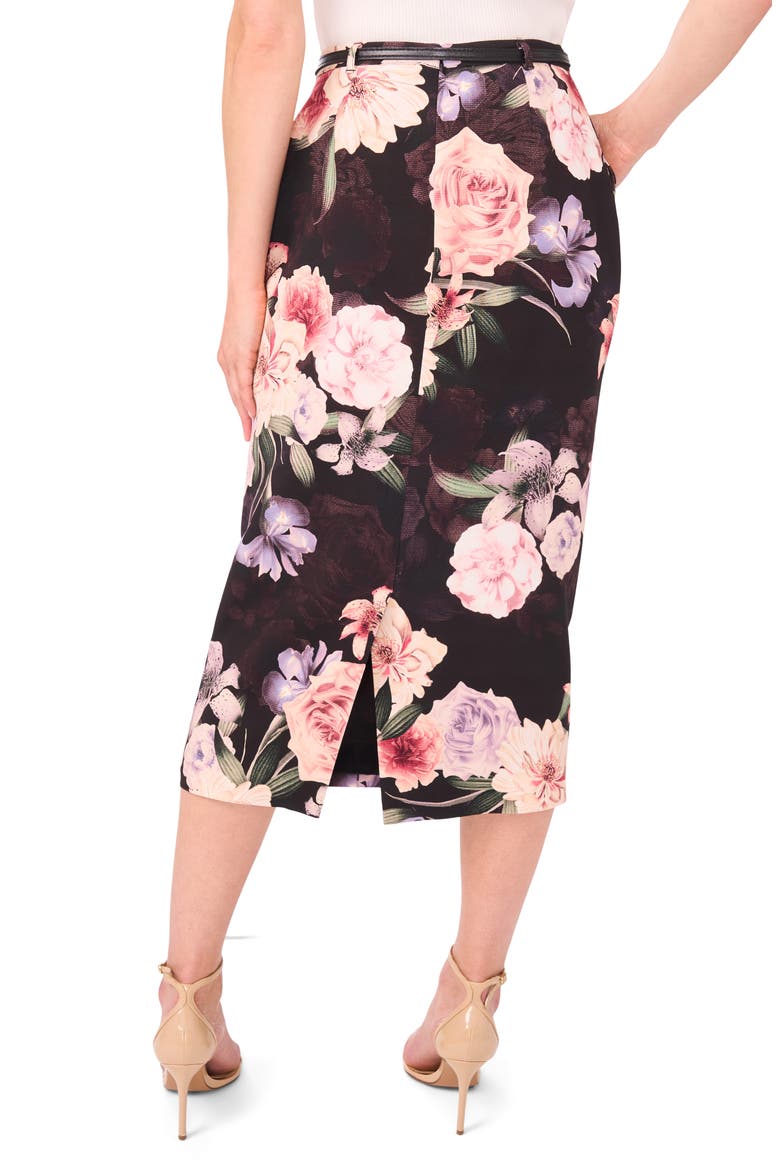 Celia Floral Pencil Skirt, Alternate, color, CORAL PINK