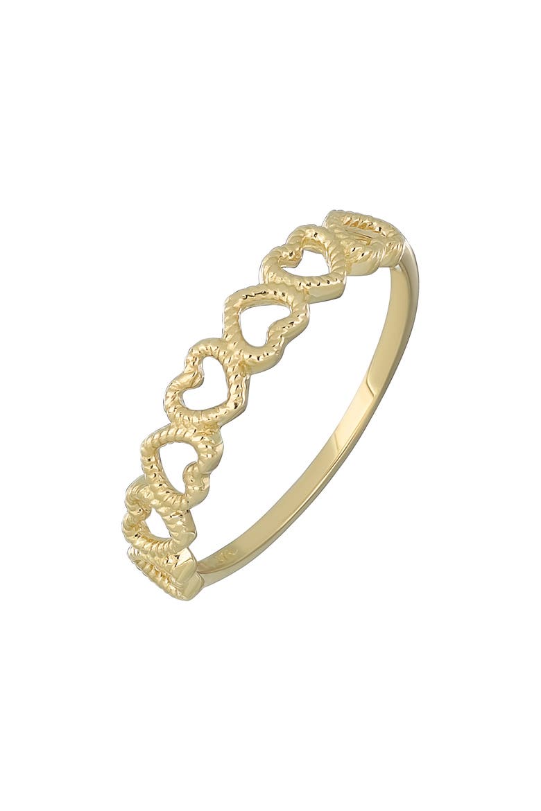 14K Gold Open Hearts Stackable Ring, Main, color, 14K YELLOW GOLD