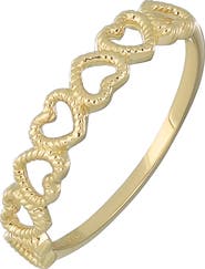 Bony Levy 14K Gold Open Hearts Stackable Ring