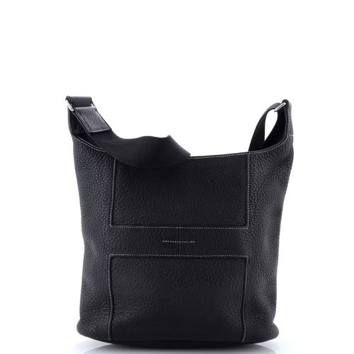 Pre-owned Hermes Hermes Sac Good News Bag Leather Pm In Black