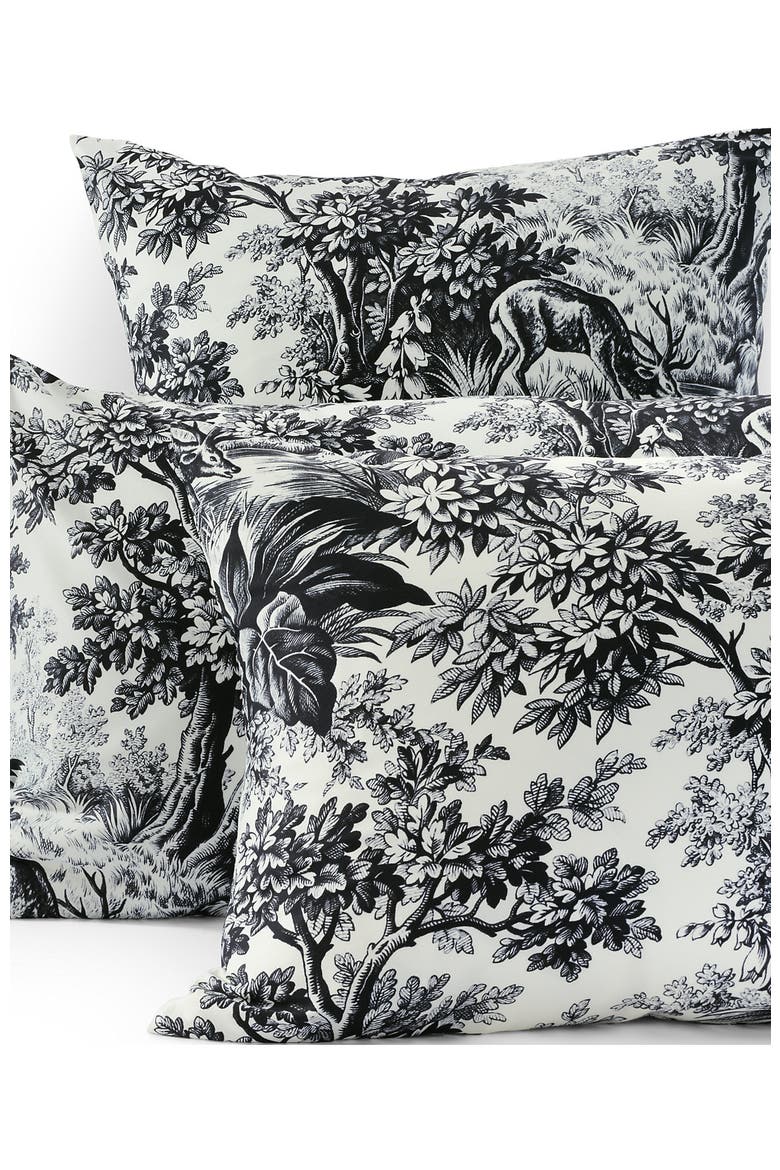 400 Thread Count Premium Supima Cotton No Iron Sateen Pillow Sham, Main, color, Ivory/Black Slate Toile