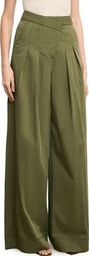 Veronica Beard Heron Pleated Wide Leg Pants