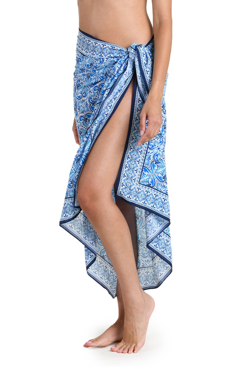 Costa Azul Cover-Up Sarong, Alternate, color, BLUE