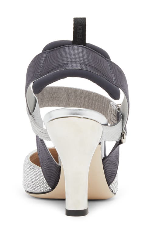 Fendi Colibri Crystal Ff Sporty Slingback Pumps In Crystal