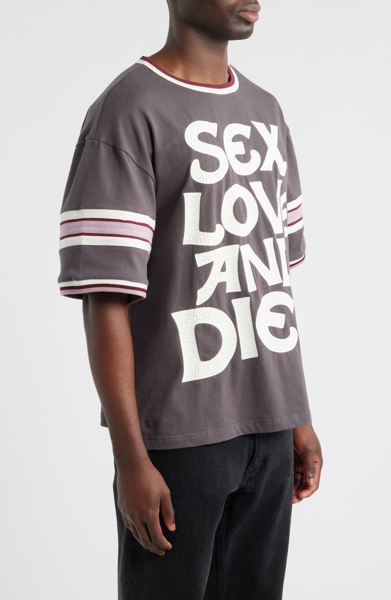 DIET STARTS MONDAY Sex, Love 
Diet Oversize Graphic T-Shirt, Alternate, color, Vintage Black/Dusty Rose