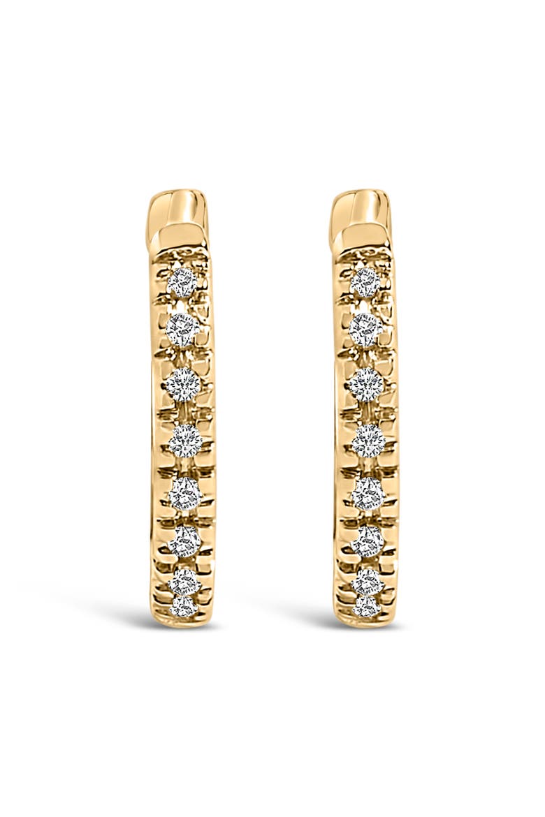 14K Gold 1/5 CTW Diamond Huggie Hoop Earrings, Alternate, color, Yellow