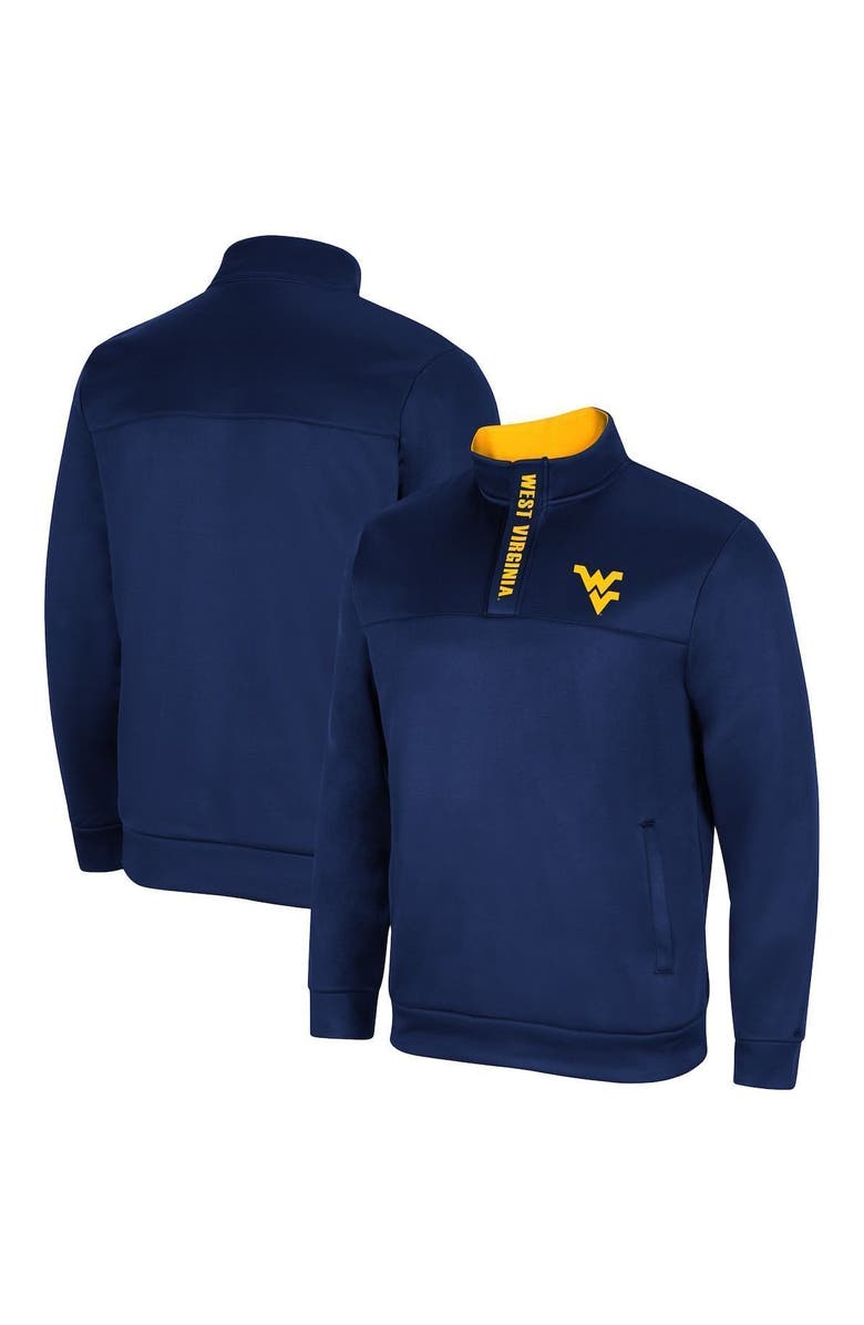 COLOSSEUM Men's Colosseum Navy West Virginia Mountaineers No Tomorrow Quarter-Zip Jacket, Alternate, color,