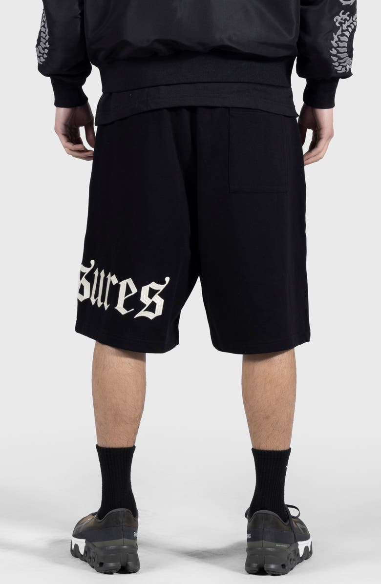 PLEASURES OE Wide Knit Drawstring Shorts, Alternate, color, 