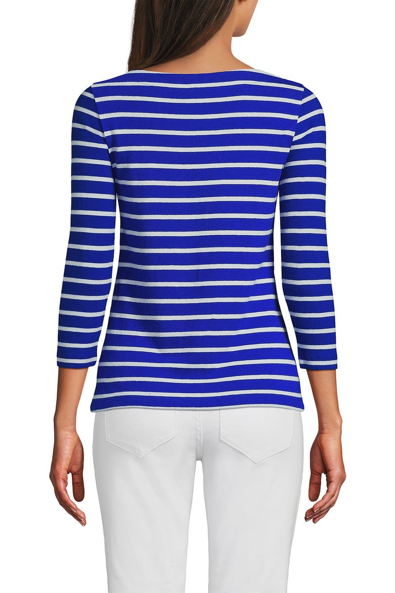 Mariner Jersey Boatneck Top, Alternate, color, Vibrant Lapis Breton Stripe