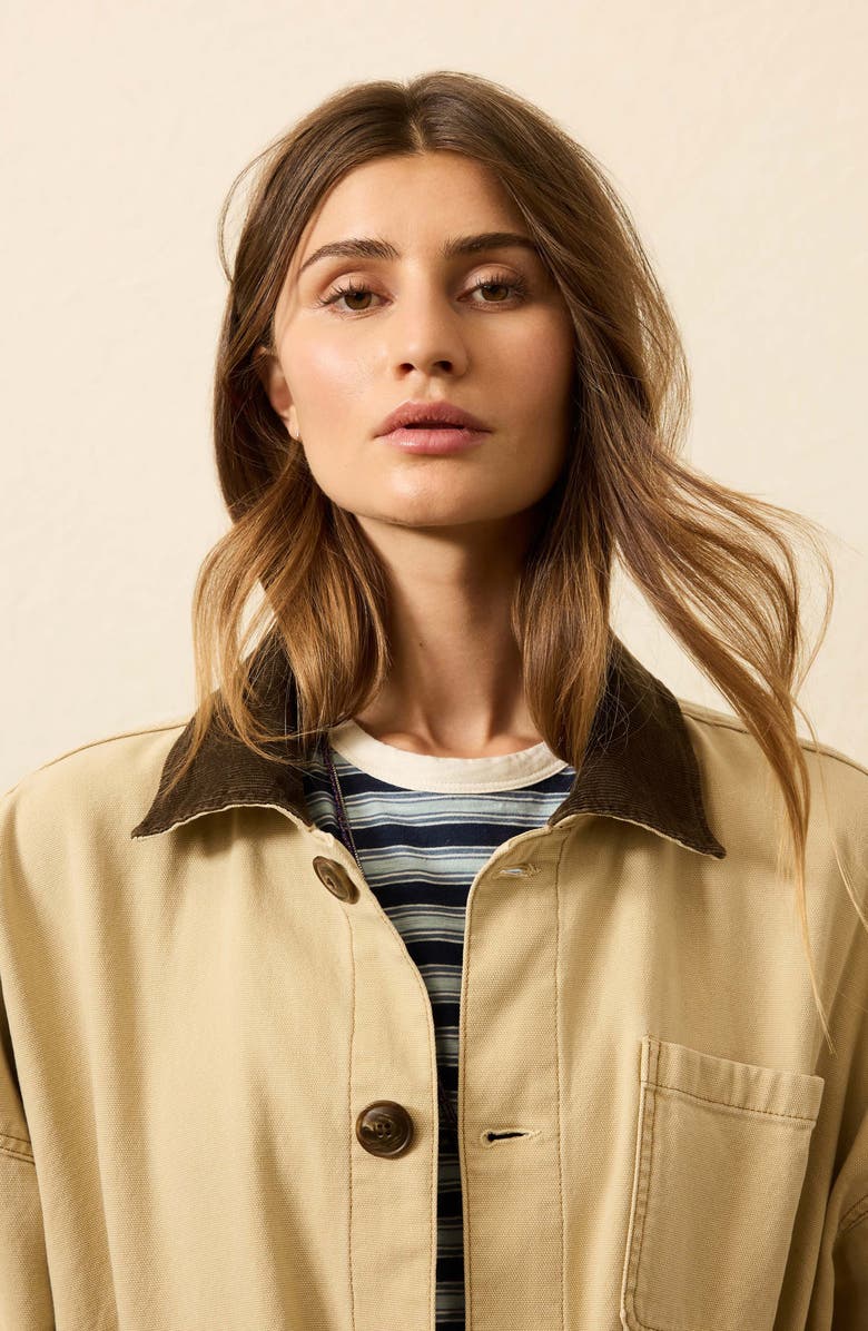 Faherty Sunwashed Canvas Barn Jacket, Alternate, color, Sandy Khaki