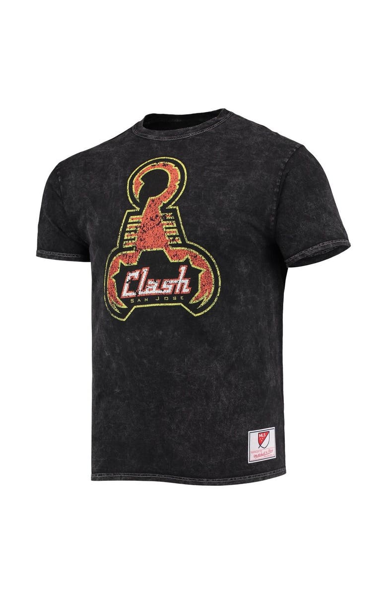 Mitchell & Ness Men's Mitchell & Ness Black San Jose Clash Since '96 Mineral Wash T-Shirt, Alternate, color, 