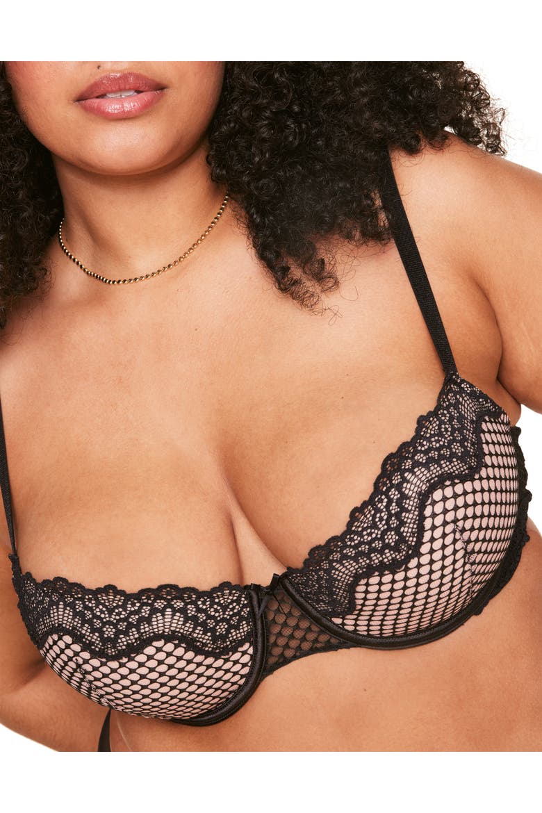 Rubie Push Up Demi Bra, Alternate, color, Black