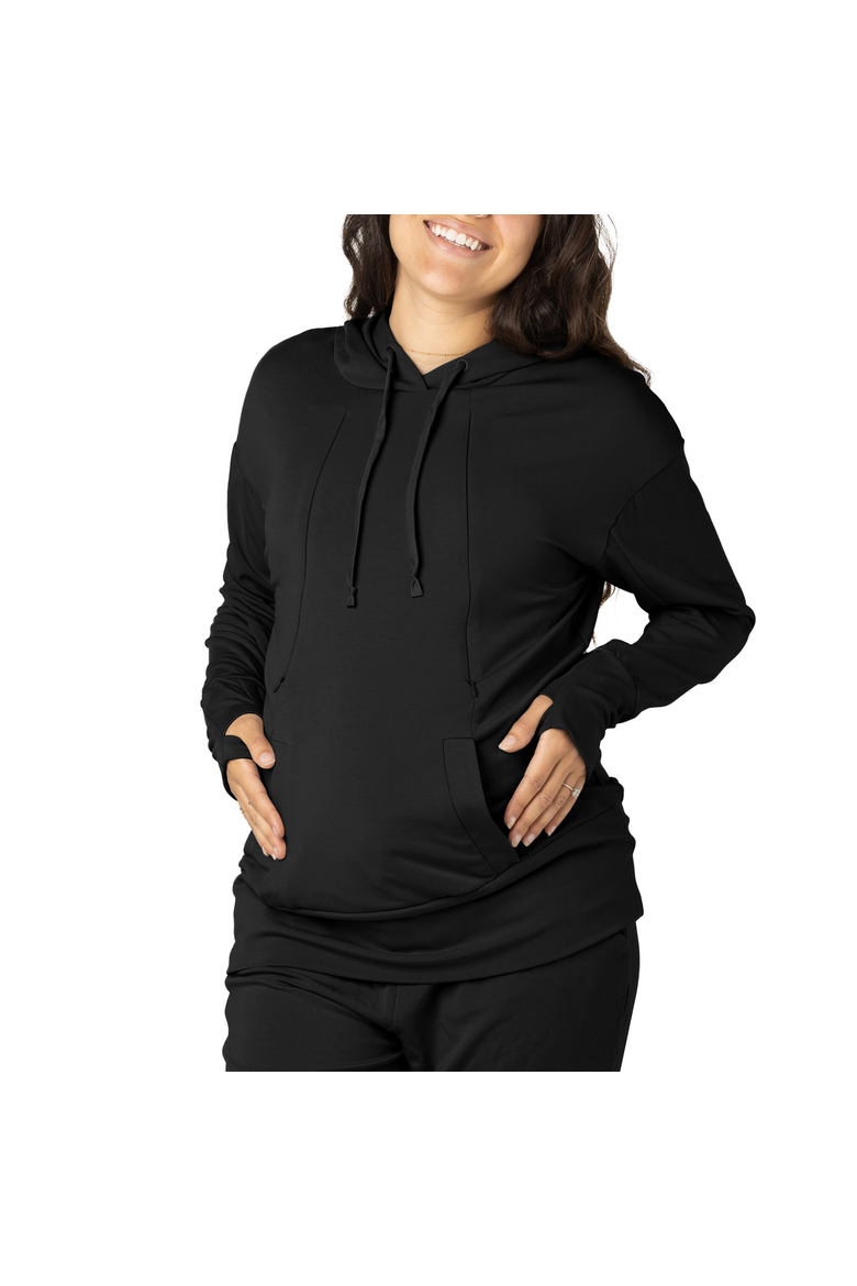 Relaxed Fit Nursing Hoodie, Main, color, BLACK