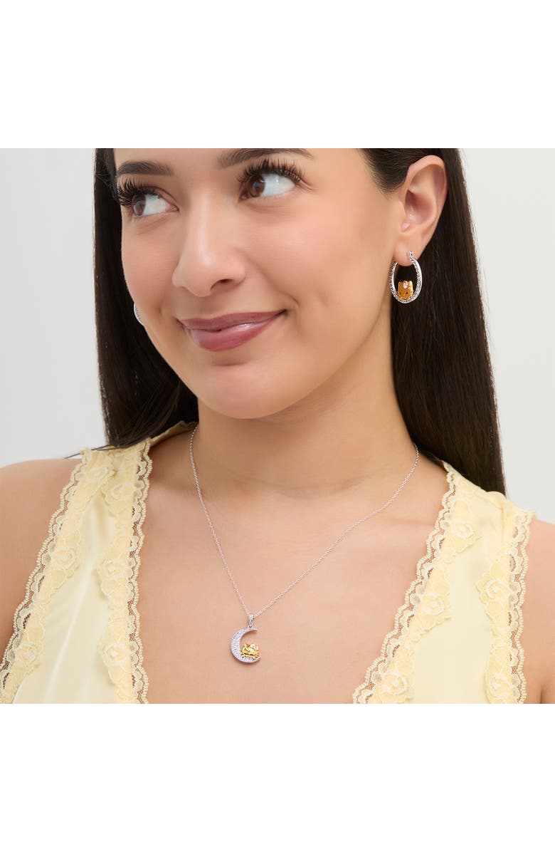 Hello Kitty On the Moon Sapphire Pendant Necklace, 18", Alternate, color, Silver/Gold
