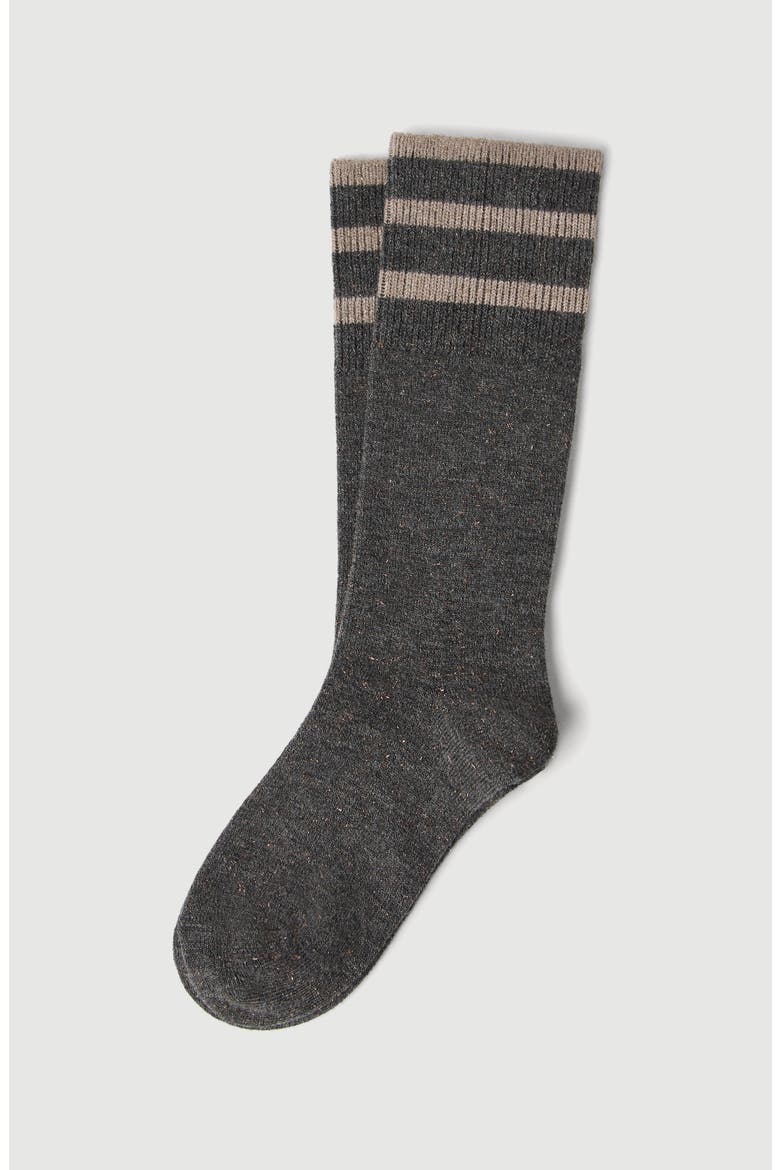 Sparkling cashmere knit socks, Main, color, Dark Grey