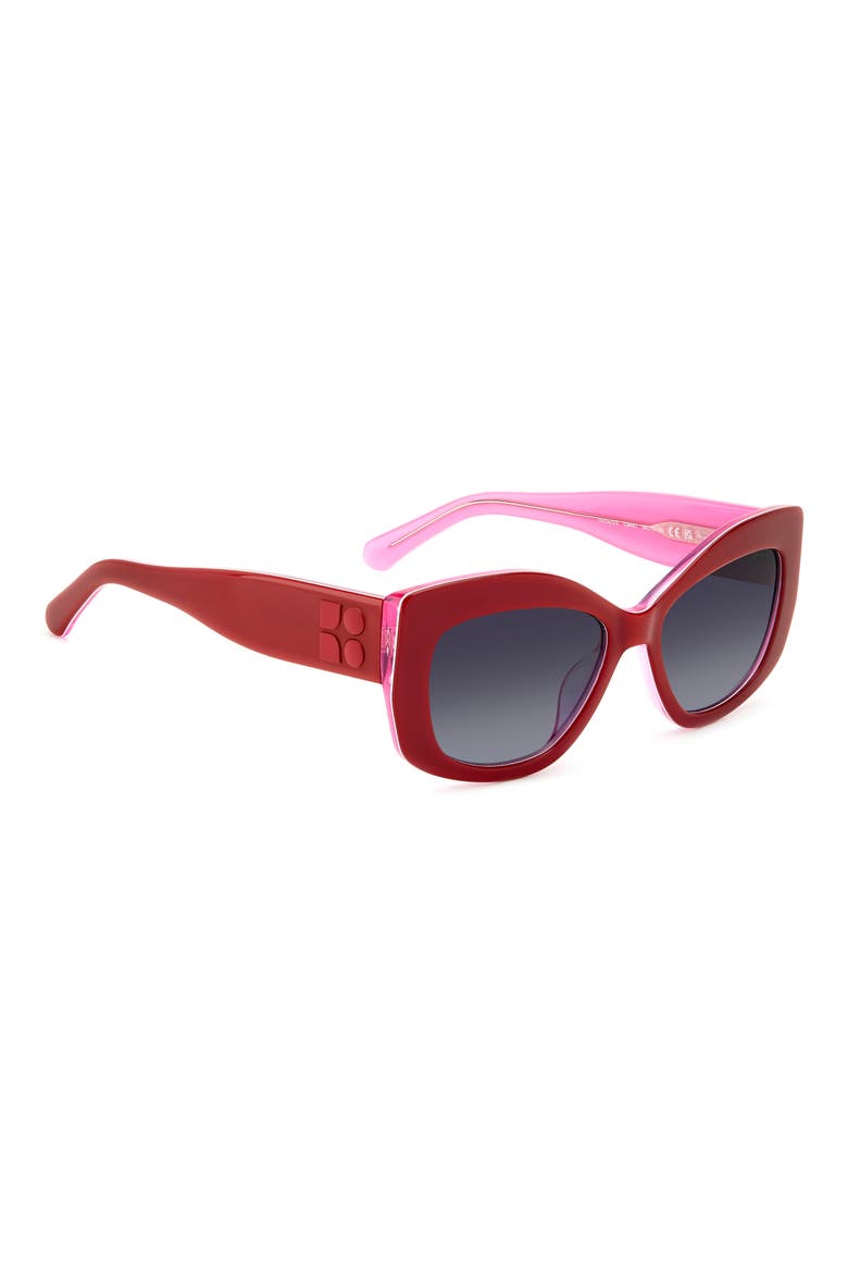 54mm frida square frame sunglasses, Alternate, color, RED