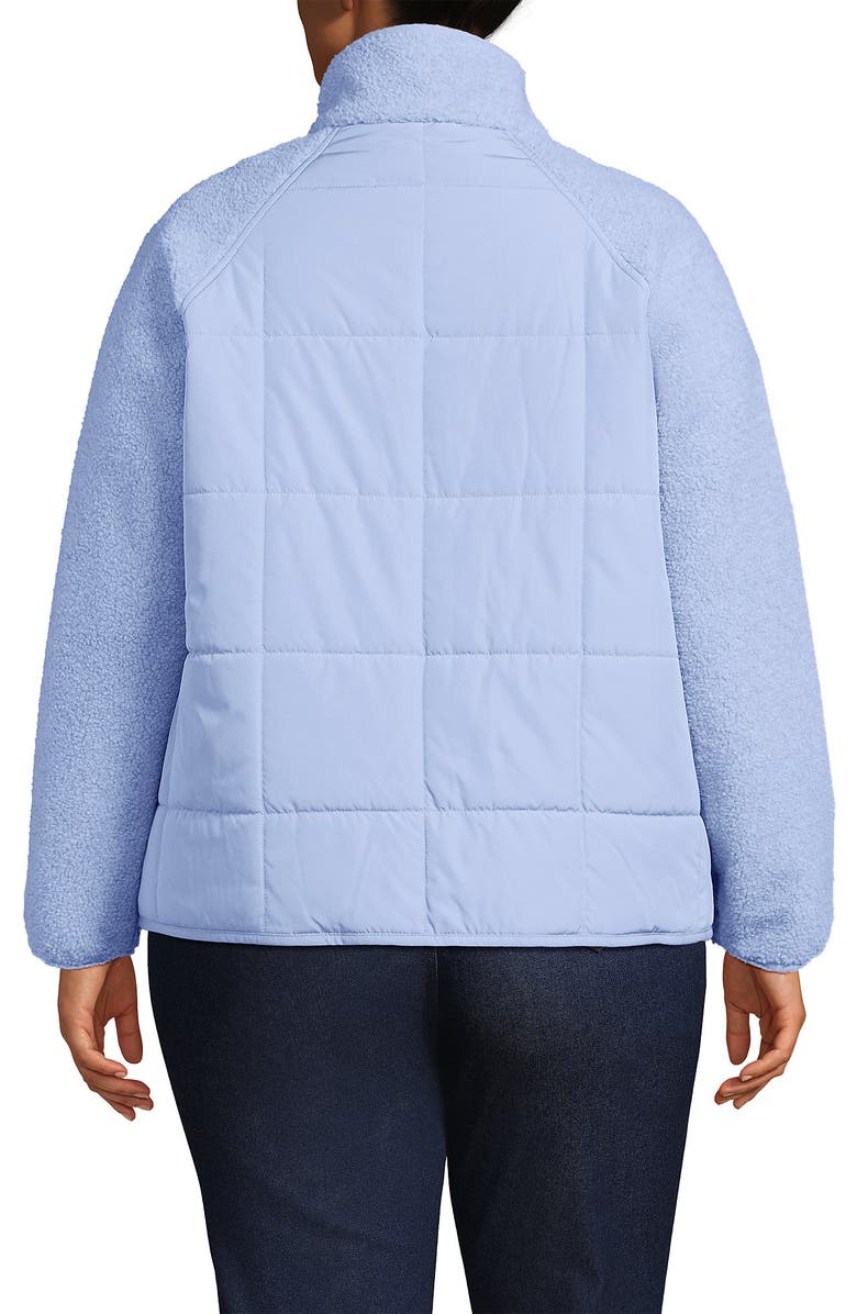 Lands' End Mixed Media High Pile Fleece Jacket, Alternate, color, Light Cornflower