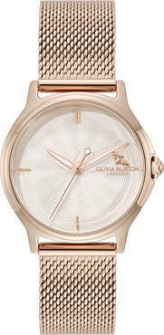 Olivia Burton Classic Bee Mesh Strap Watch, 30mm
