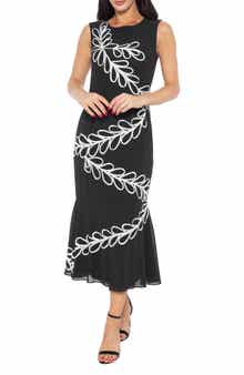 Marina Leaf A-Line Cocktail Dress