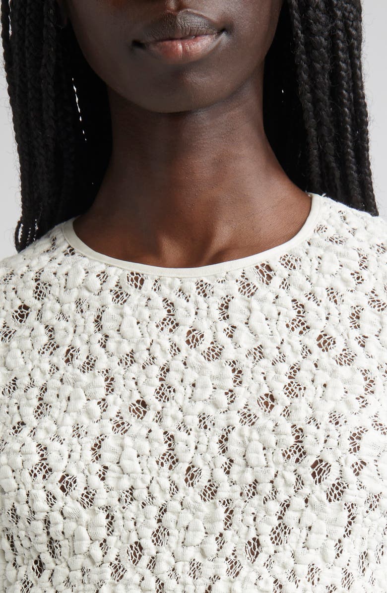 Max Mara Studio Gennaio Textured Lace Top, Alternate, color, Ivory
