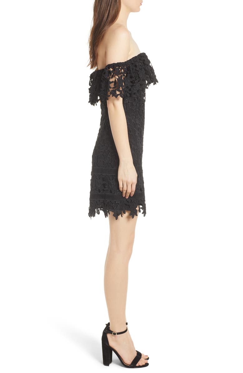 ASTR the Label Off the Shoulder Lace Minidress, Alternate, color, 