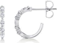 Michael M Mini Montage Marquise and Round Cut Diamond Hoop Earrings
