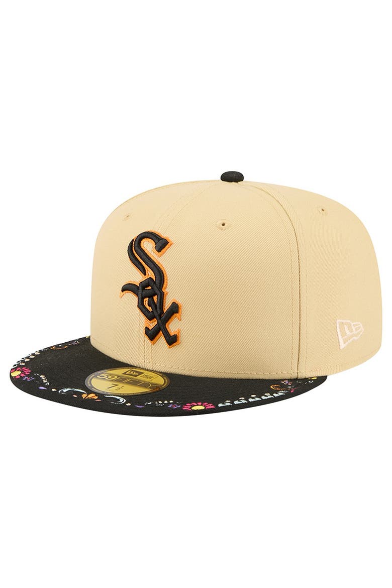 Men's New Era Light Beige Chicago White Sox Two-Tone Embroidered Visor 59FIFTY Fitted Hat, Main, color, Light Beige