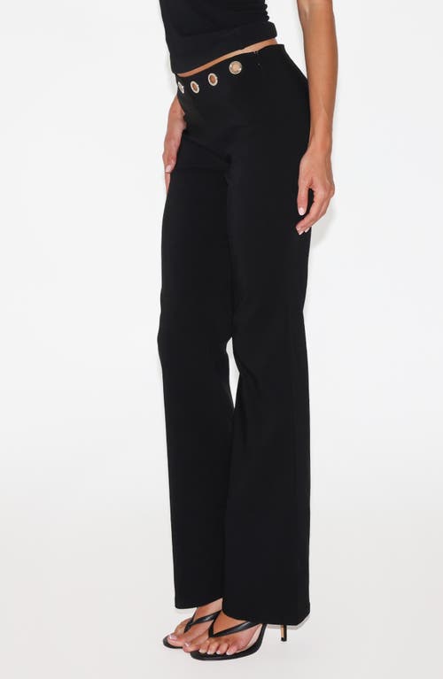 Tiger Mist Marren Low Rise Grommet Flare Pants In Black
