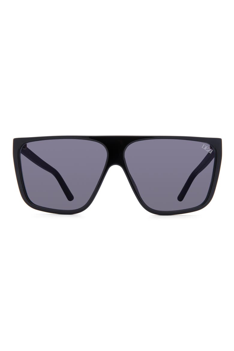 Type B 63mm Oversize Flat Top Sunglasses, Main, color, BLACK/ DARK SMOKE