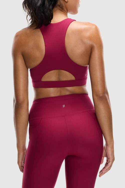 Peloton Cadent High Neck Racerback Bra In Beet Red