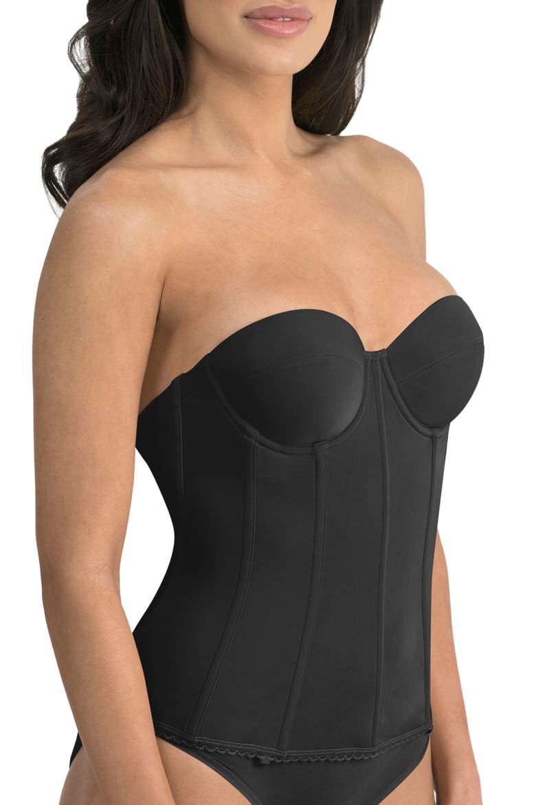 Brianna Strapless Corset, Alternate, color, BLACK