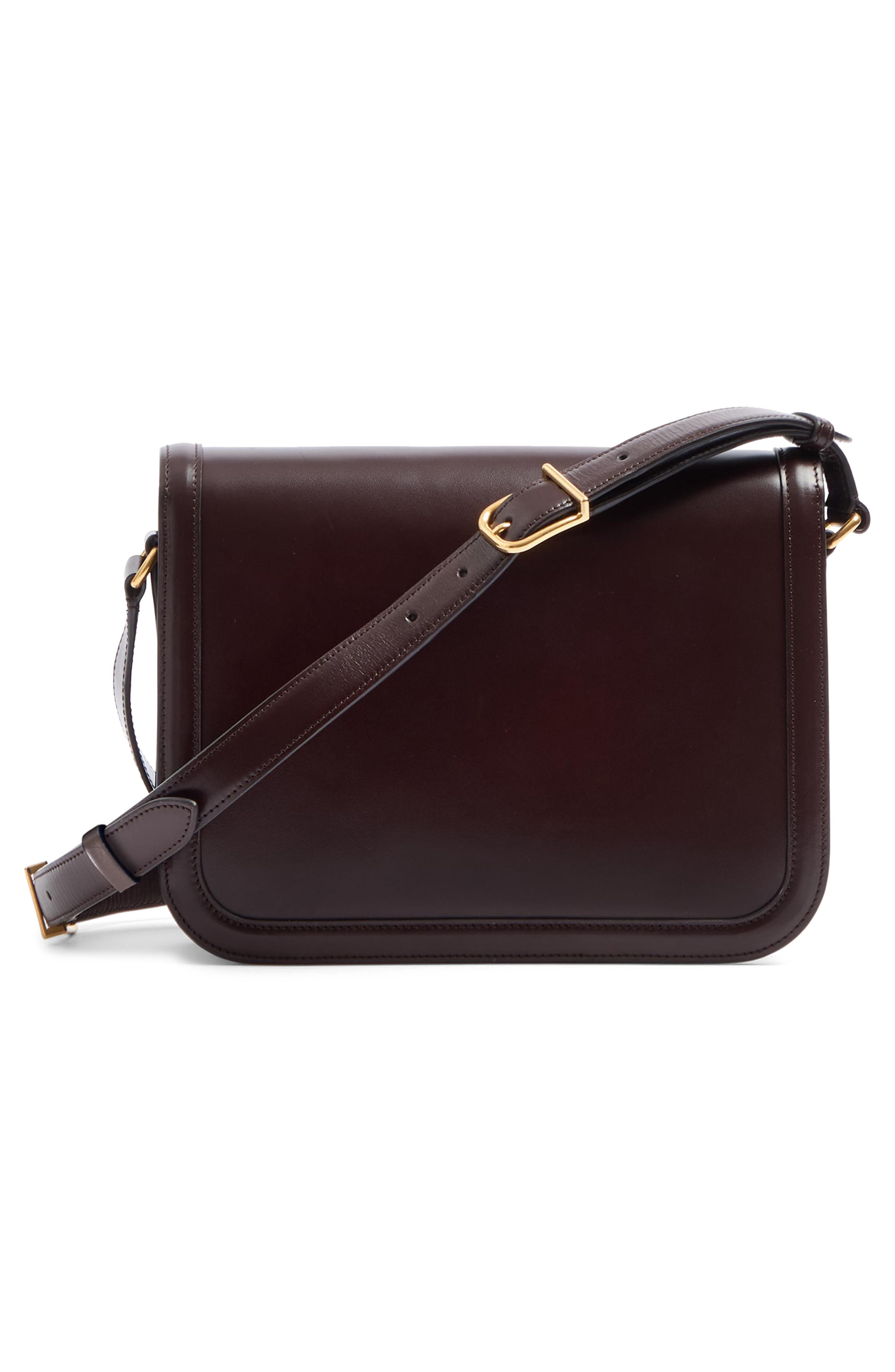 Valentino Garavani 9TO5 Leather Shoulder Bag, Alternate, color, Brown/ Black