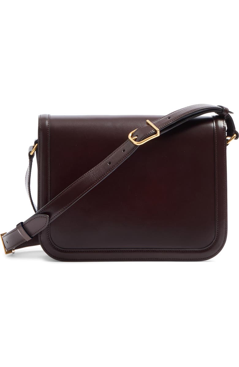 Valentino Garavani 9TO5 Leather Shoulder Bag, Alternate, color, Brown/ Black