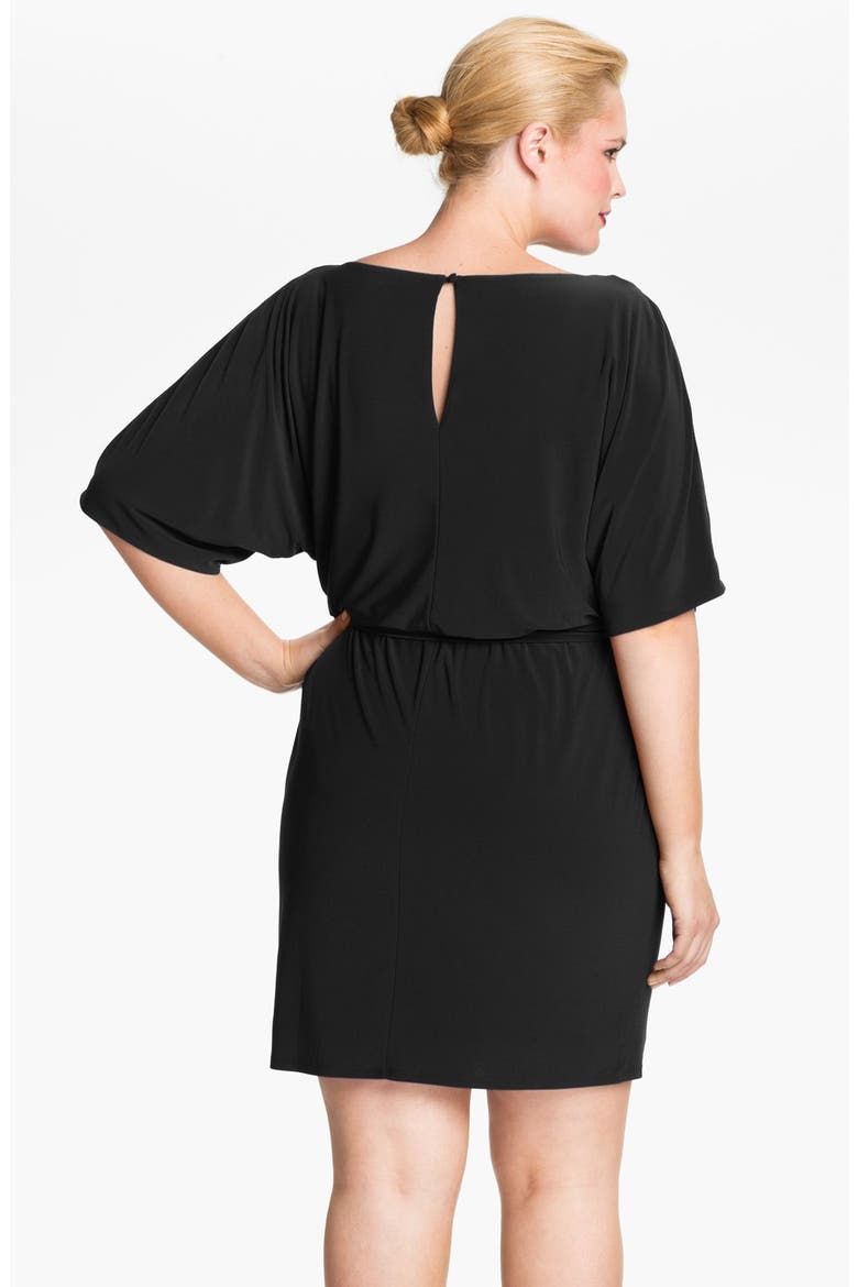 Cold Shoulder Matte Jersey Blouson Dress, Alternate, color, BLACK