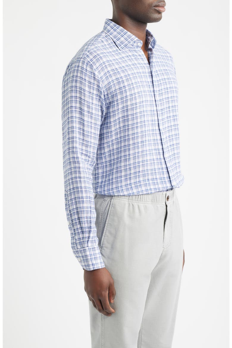 Sandbar Plaid Button-Up Shirt, Alternate, color, SPORT NAVY