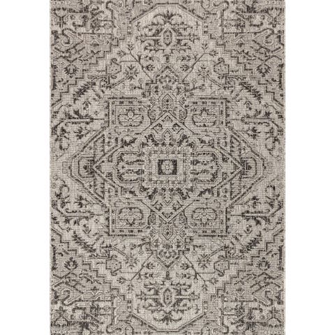 Estrella Bohemian Medallion Textured Weave Indoor/Outdoor Area Rug